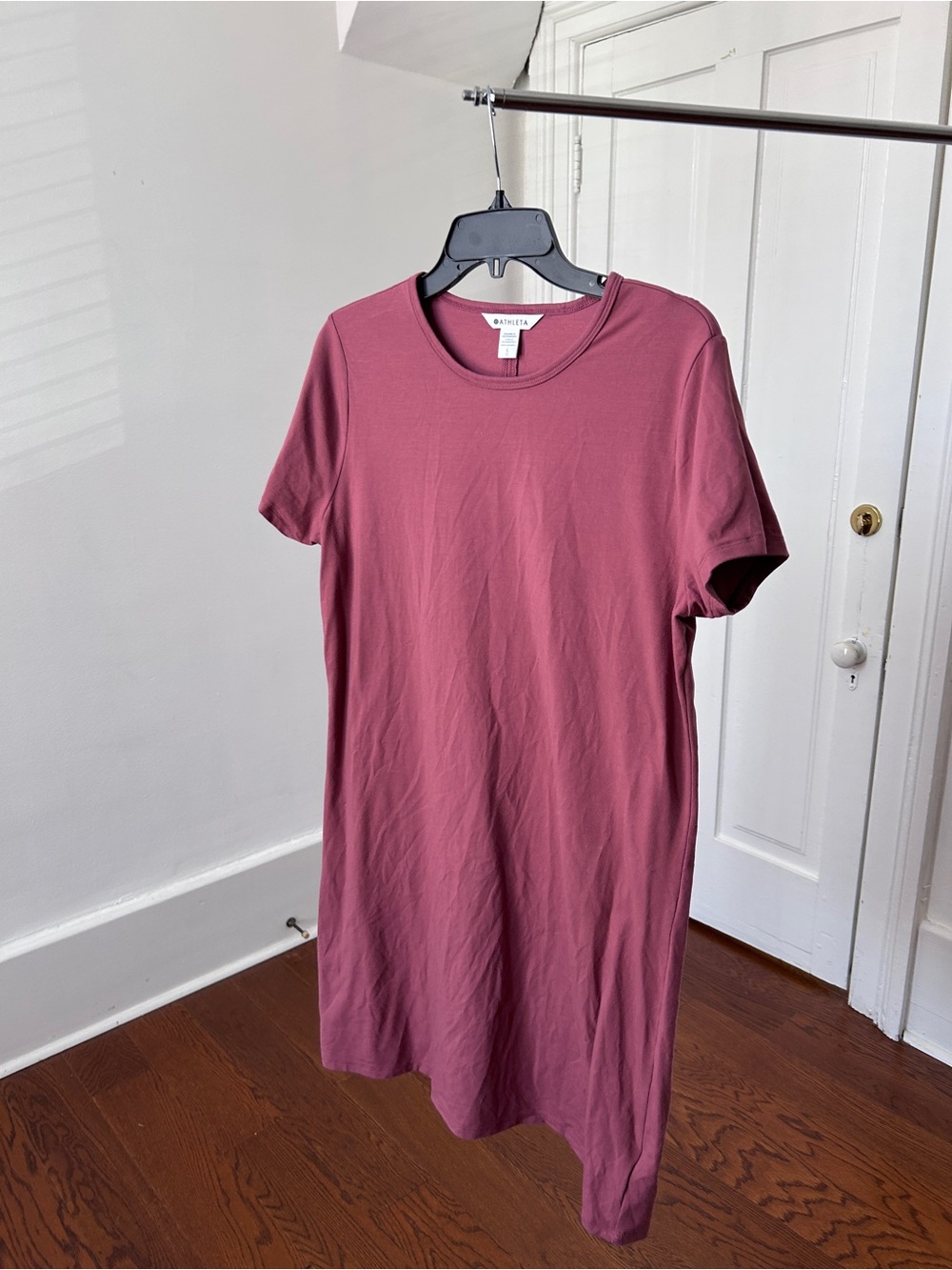 Athleta Essential Tee Dress Short Sleeve Mauve Pink Size Large